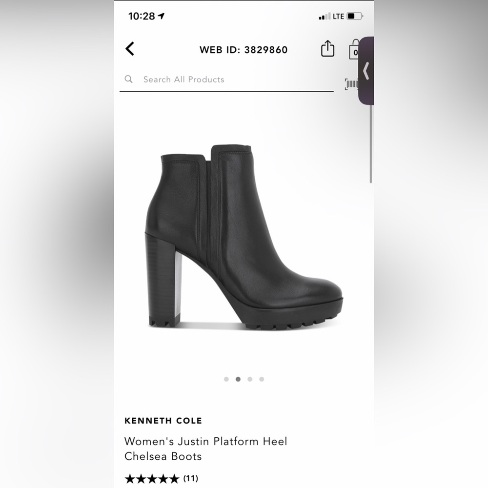 Lug Sole High Heel Leather Booties